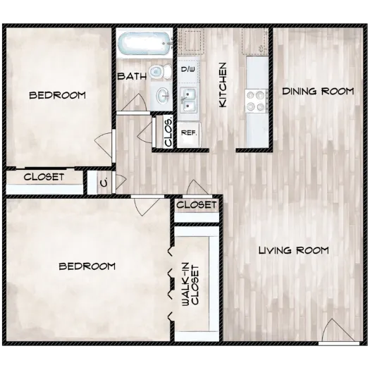 The Berkshire Apartments Houston Floor Plan 2