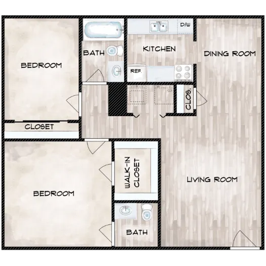 The Berkshire Apartments Houston Floor Plan 3