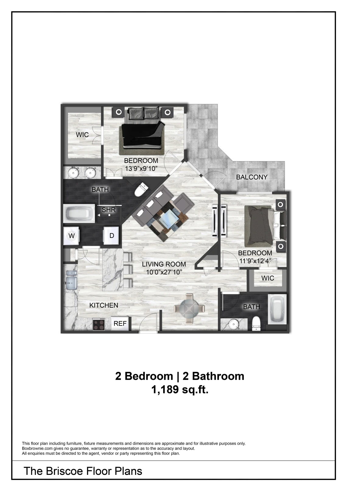 The Briscoe Dallas Apartment Floor Plan 10