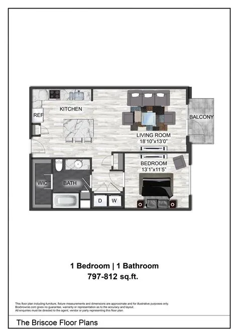 The Briscoe Dallas Apartment Floor Plan 3