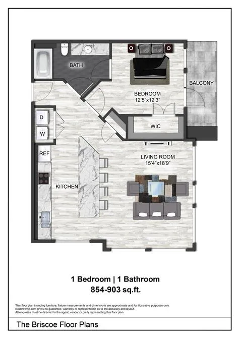 The Briscoe Dallas Apartment Floor Plan 6