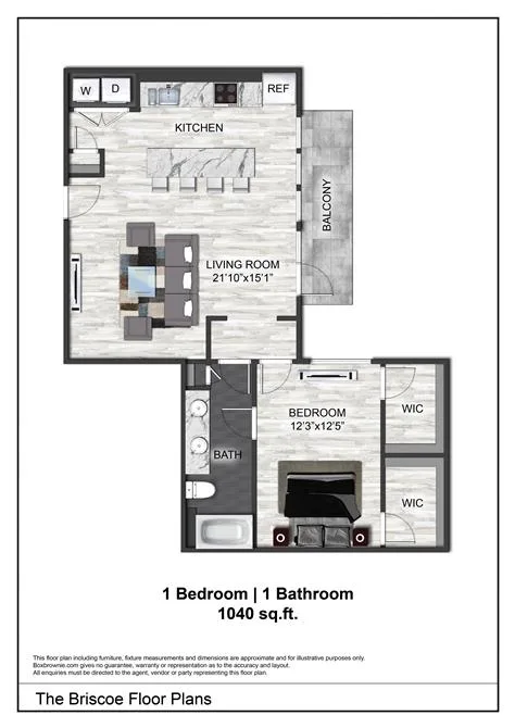 The Briscoe Dallas Apartment Floor Plan 7