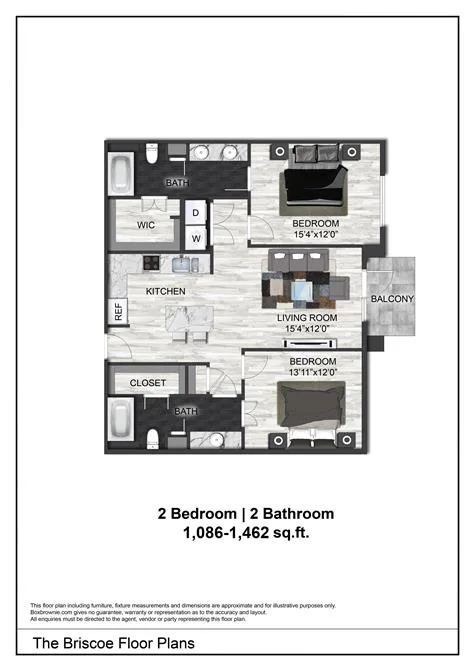 The Briscoe Dallas Apartment Floor Plan 8