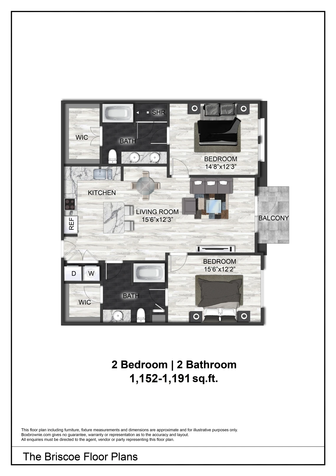 The Briscoe Dallas Apartment Floor Plan 9