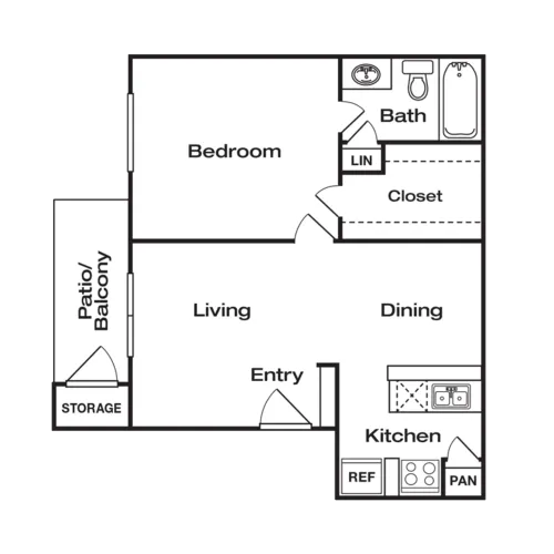 The Brook on Bay Area Houston Apartment Floor Plan 1