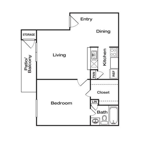 The Brook on Bay Area Houston Apartment Floor Plan 2