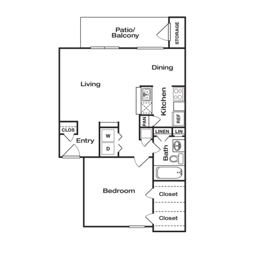 The Brook on Bay Area Houston Apartment Floor Plan 3