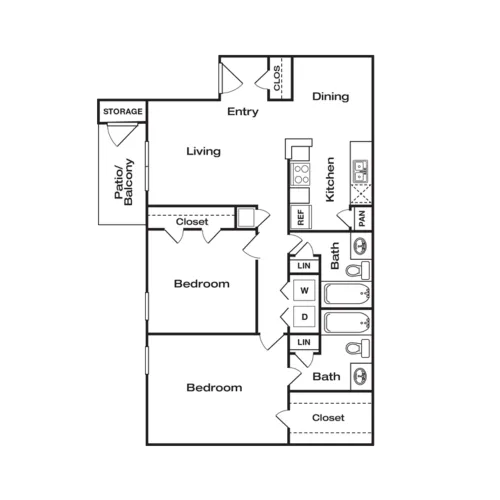 The Brook on Bay Area Houston Apartment Floor Plan 5