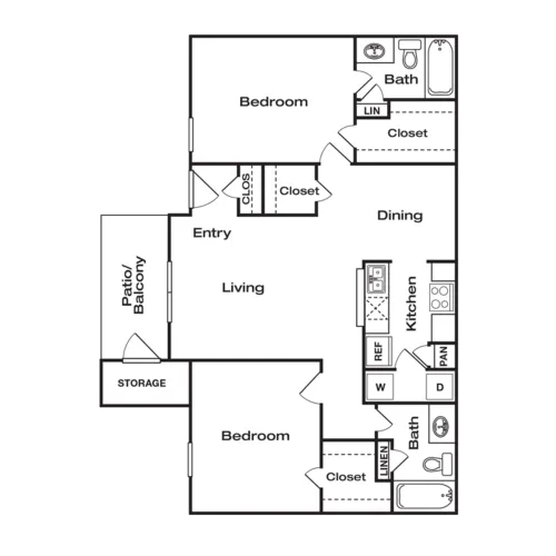 The Brook on Bay Area Houston Apartment Floor Plan 6