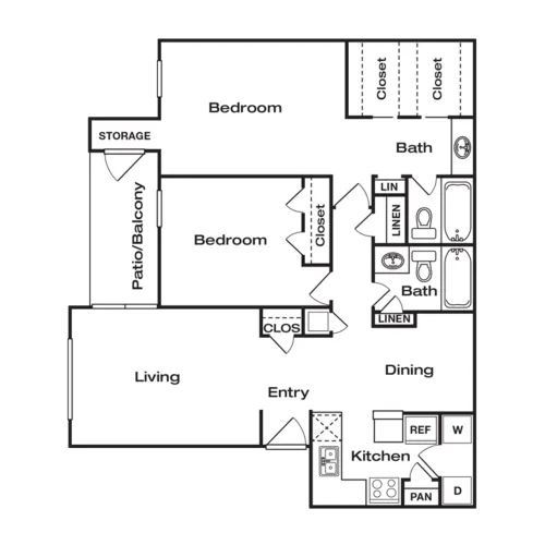 The Brook on Bay Area Houston Apartment Floor Plan 7