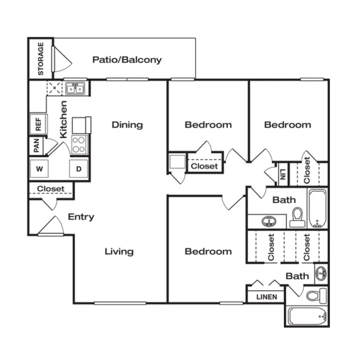 The Brook on Bay Area Houston Apartment Floor Plan 8