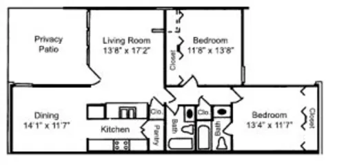 The Citadel at Preston Dallas Apartment Floor Plan 2