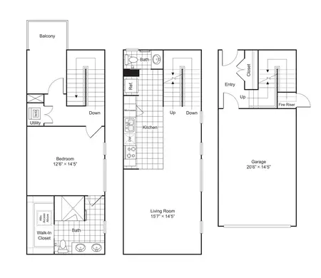 The Collection One Cabell Park Dallas FloorPlan 1