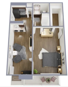 The Dahlia Dallas Apartment Floor Plan 1