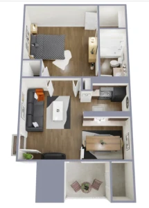 The Dahlia Dallas Apartment Floor Plan 3