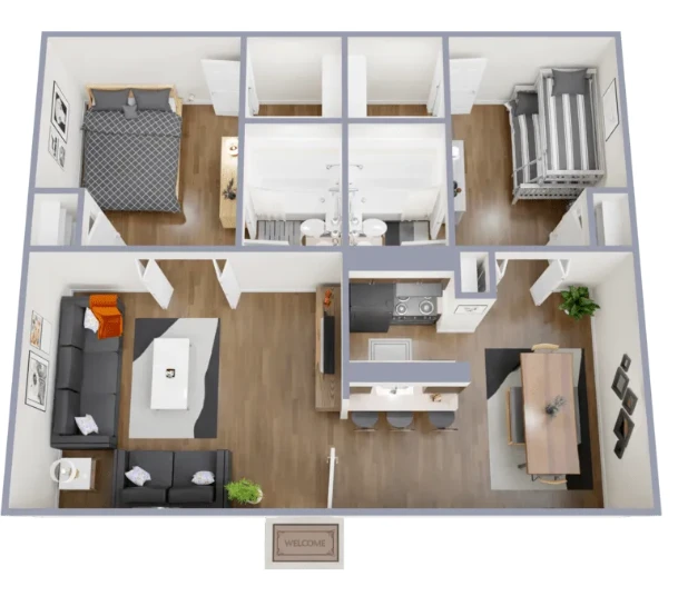 The Dahlia Dallas Apartment Floor Plan 4