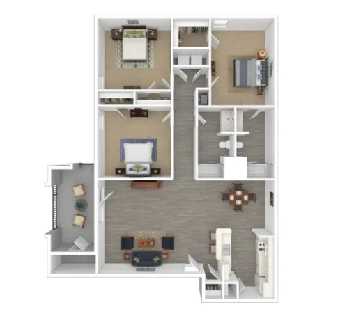 The Flats at Sugarland Houston Apartments Floor Plan 6