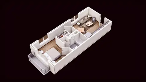 The Flats at the Medical District FloorPlan 1