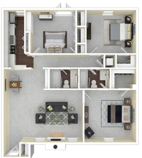 The Fountains of Preston Hollow Dallas Apartment Floor Plan 5