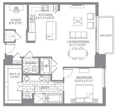 The Katy Apartments Knox Dallas floorplan 12