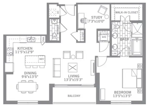 The Katy Apartments Knox Dallas floorplan 13