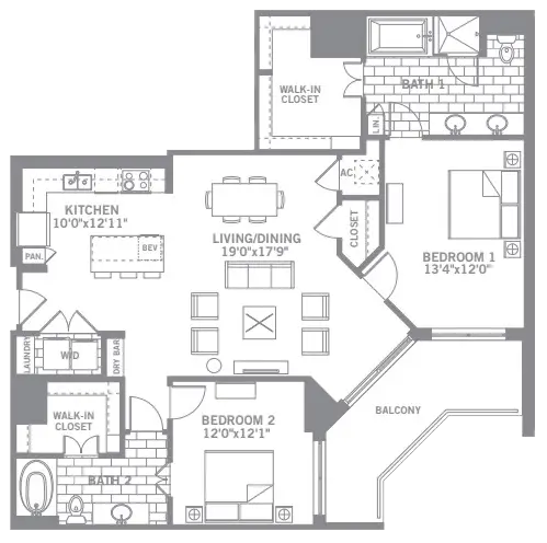 The Katy Apartments Knox Dallas floorplan 2