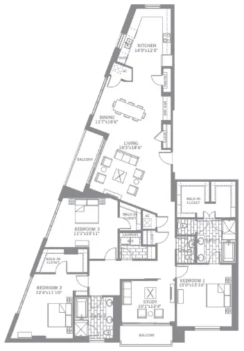 The Katy Apartments Knox Dallas floorplan 3