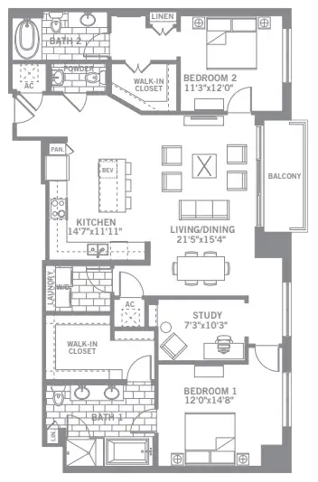 The Katy Apartments Knox Dallas floorplan 9