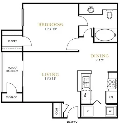 The Lana Dallas Floorplan 1