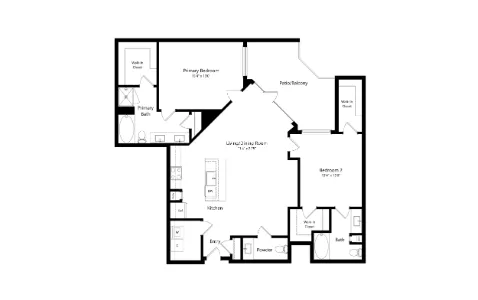 The Laurel Preston Hollow Dallas Apartemnt Floor Plan 13