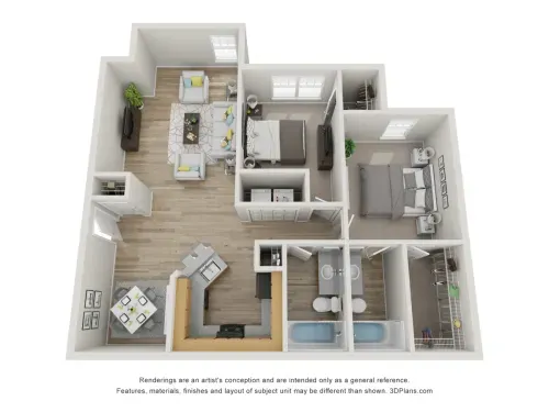 The Life at Clearwood Houston Apartment Floor Plan 1