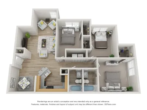 The Life at Clearwood Houston Apartment Floor Plan 2