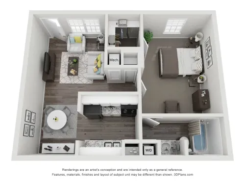 The Life at Park View Houston Apartment Floor plan 1