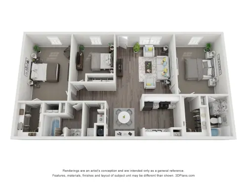 The Life at Park View Houston Apartment Floor plan 10