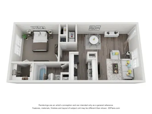 The Life at Park View Houston Apartment Floor plan 4