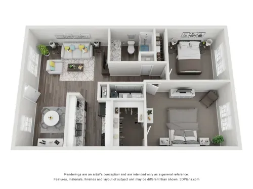 The Life at Park View Houston Apartment Floor plan 6