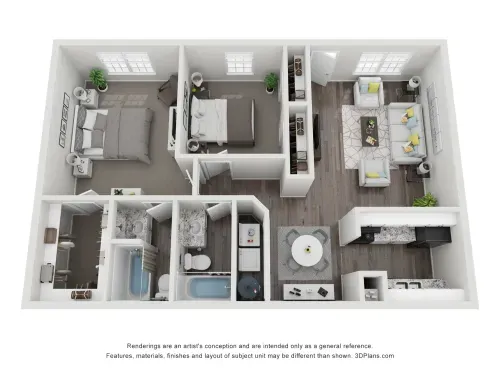 The Life at Park View Houston Apartment Floor plan 7