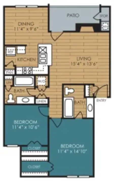 The Manhattan Apartments Dallas FloorPlan 8