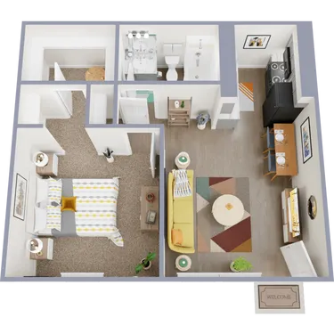 The Park at Veracruz Houston Apartment Floor Plan 1