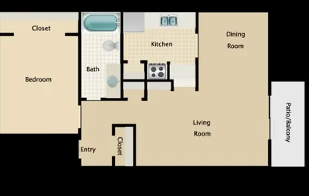 The Redford Apartments Houston Floor Plan 1