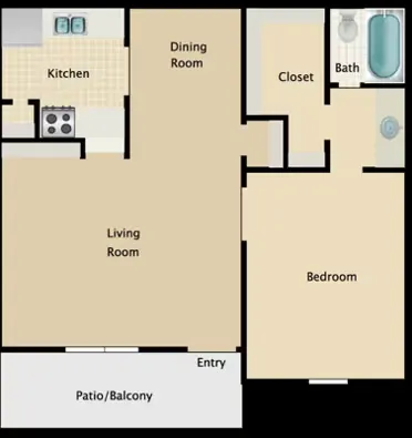 The Redford Apartments Houston Floor Plan 3