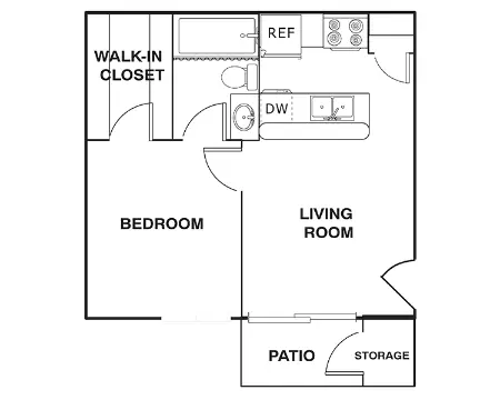 The Victorian Apartments Dallas floor plan 1