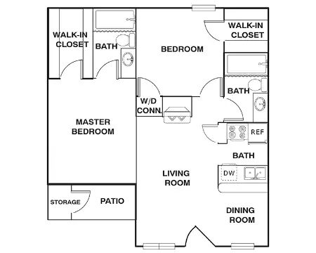 The Victorian Apartments Dallas floor plan 2