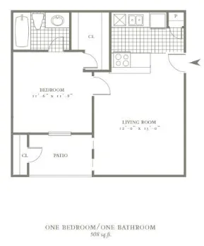 The Village Dakota Dallas Apartment Floor Plan 1