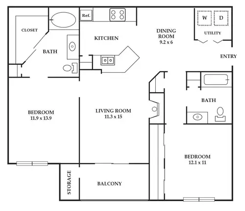 The Vinings Apartments FloorPlan 3