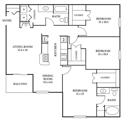 The Vinings Apartments FloorPlan 6