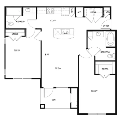 Thrive Almeda Genoa Houston Apartment Floor Plan 5