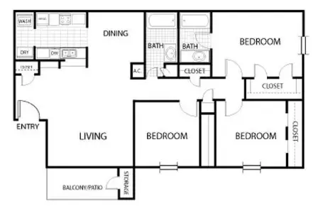 Tierra Del Sol Apartments Houston floor plan 1