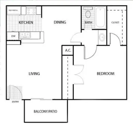 Tierra Del Sol Apartments Houston floor plan 1