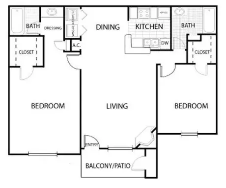 Tierra Del Sol Apartments Houston floor plan 2